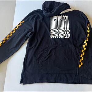 Black and yellow distorted hoodie size medium